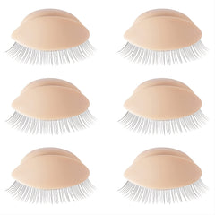 3 Pairs Mannequin Head Eyelash Extension Training Kit with Replacement Eyelids