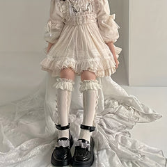 Y2K Lace Bow High Socks for Girls