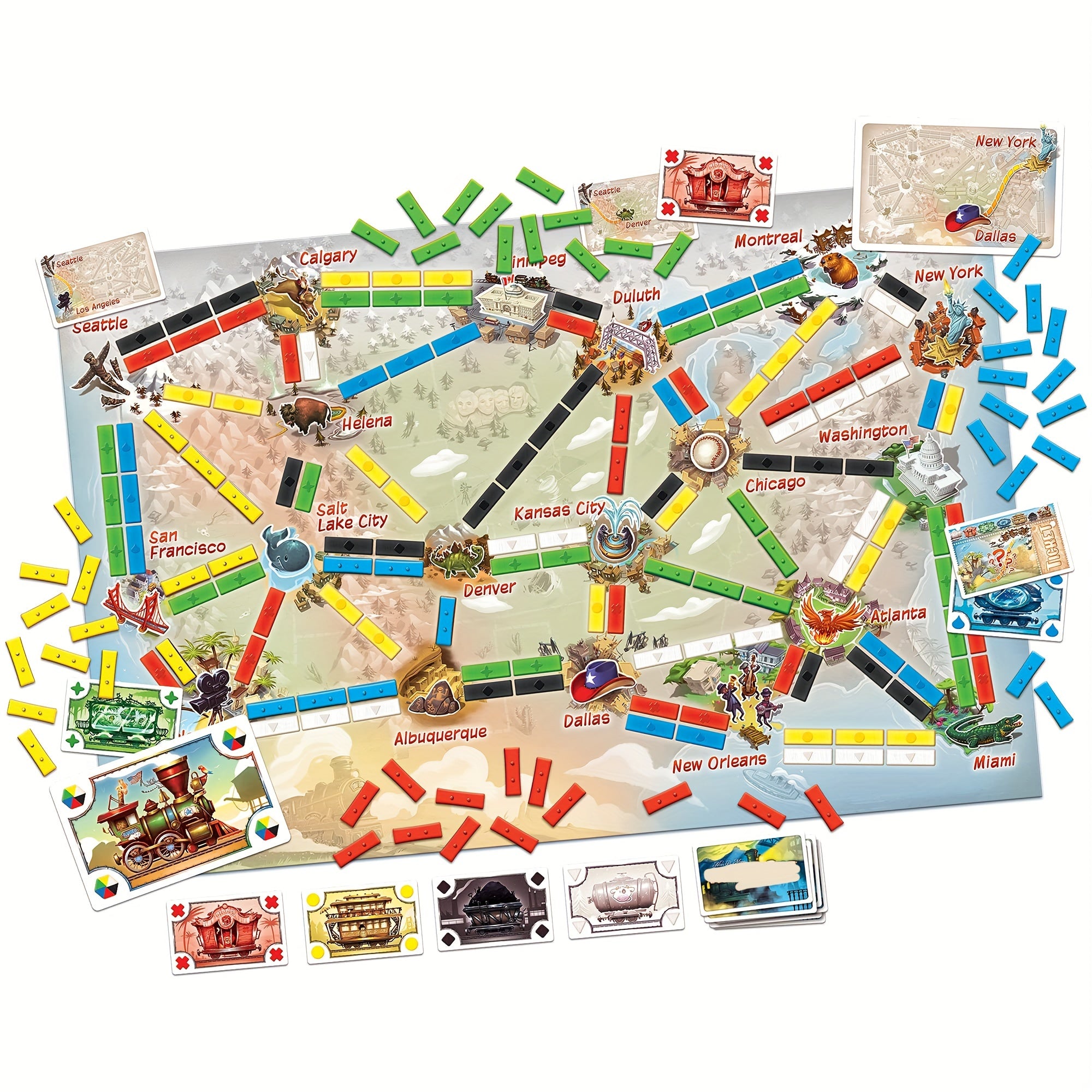 Train Adventure Strategy Board Game for 2-4 Players