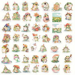 50pcs Fat Frog Graffiti Waterproof Stickers for Laptop Helmet Water