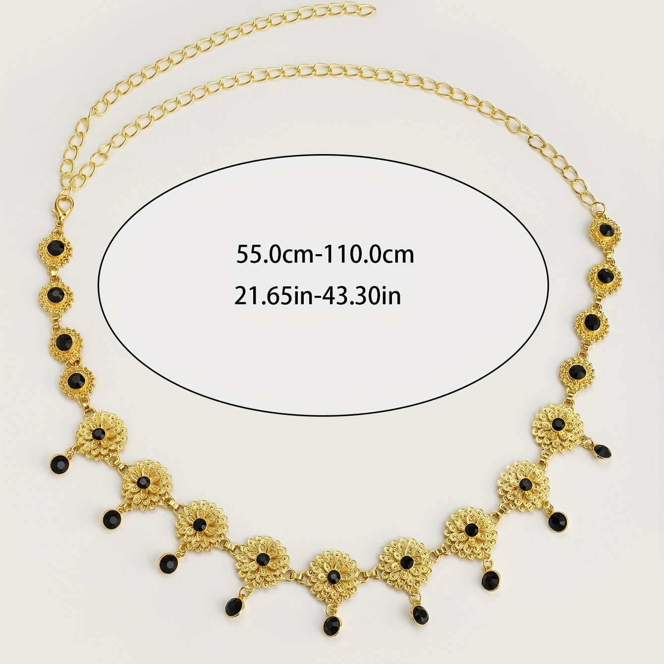 Flower Crystal Waist Strap Tassel Chain Waist Jewelry