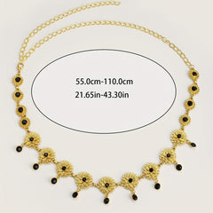 Flower Crystal Waist Strap Tassel Chain Waist Jewelry