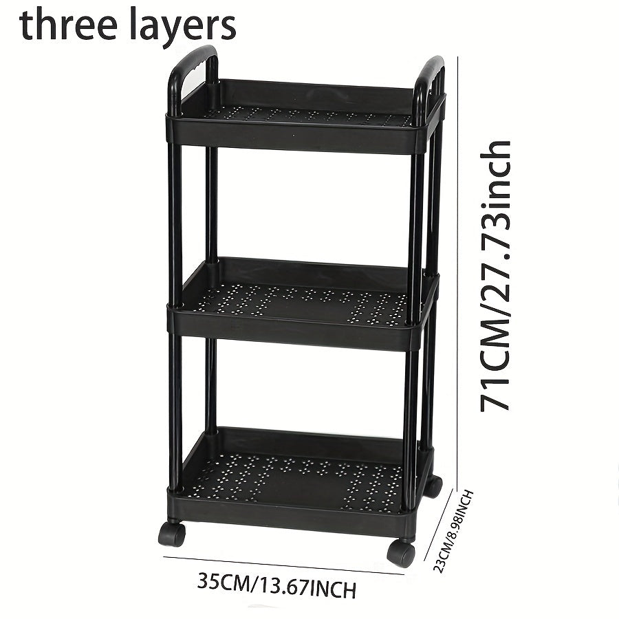 3 4 Tier Utility Cart Rolling Organization Cart With Handle And Wheels