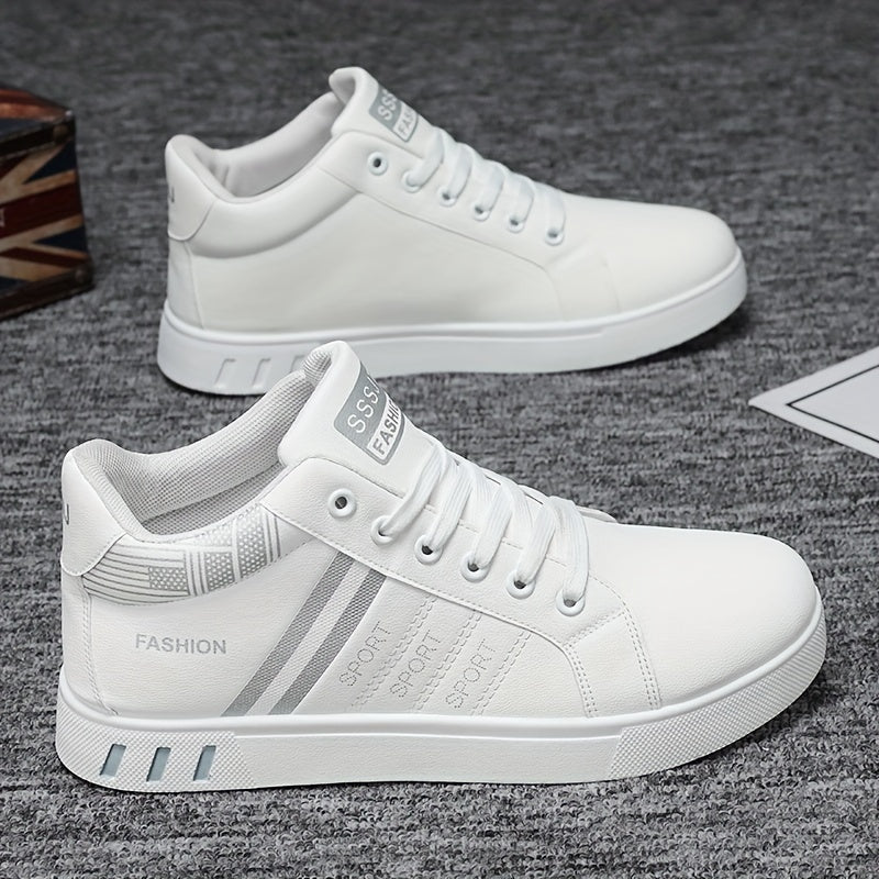 PLUS SIZE Men's Solid Skate Shoes Comfy Non Slip Casual Lace Up Sneakers