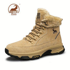 Men's Winter Thermal Snow Boots Fuzzy Lining Windproof Hiking Shoes
