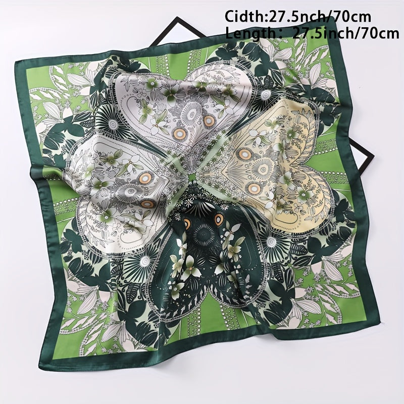 Floral Bandana Silk Neckerchief Scarf Head Wrap Charm Gift