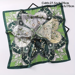 Floral Bandana Silk Neckerchief Scarf Head Wrap Charm Gift