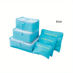 6-Pc Solid Lightweight Luggage Bag Set Travel Storage Organizer