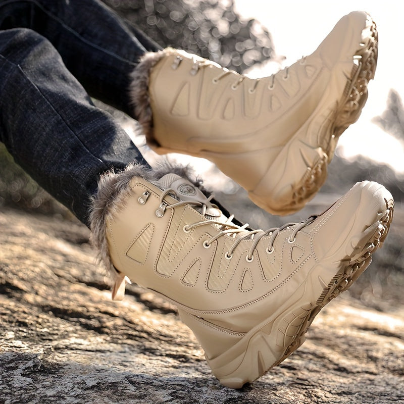 Men's Warm Fleece Snow Boots Cozy Ankle Boots