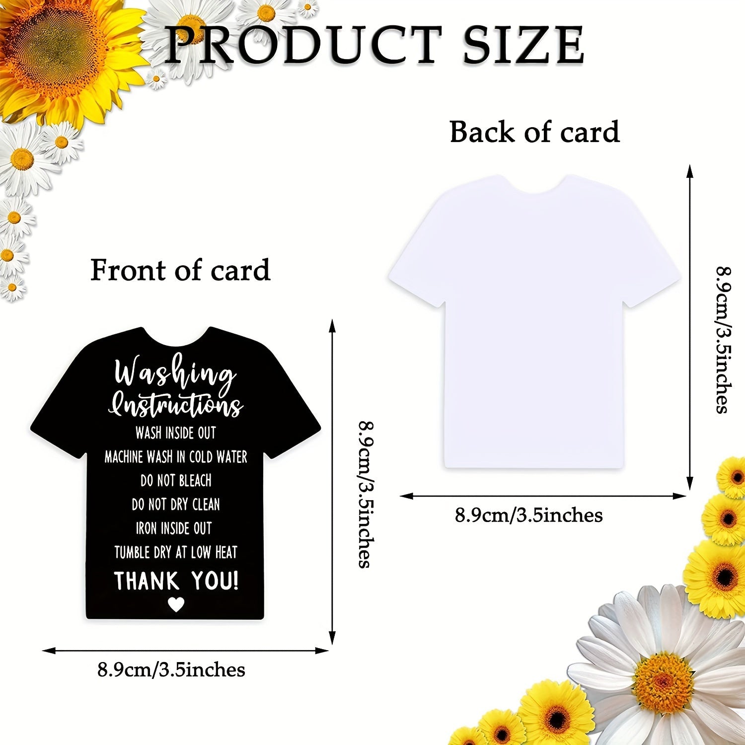 50pcs Clothing T Shirt Wash Instruction Card Shirt Care Instruction Card