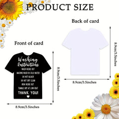 50pcs Clothing T Shirt Wash Instruction Card Shirt Care Instruction Card