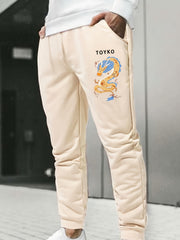 Men s Dragon Graphic Print Casual Sweatpants