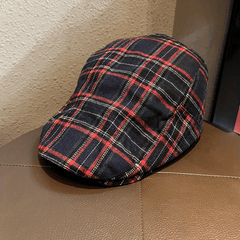 Plaid Pattern Beret British Style Vintage Newsboy Hat Unisex Flat Cap