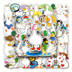 50pcs Duck Stickers Waterproof Vinyl Decals with Colorful Cartoon Designs