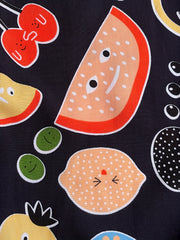 Girls Cartoon Fruit Graphic Sweatpants Loose Jogger Pants