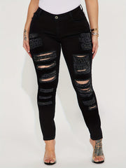 Women's Ripped Skinny Y2K Jeans