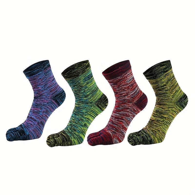 Men's 5-Toe Mid-Calf Socks, Sweat-Absorbing, Thickened, Outdoor Leisure