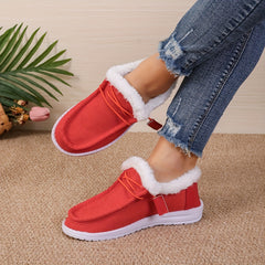 Plush Lined Thermal Snow Shoes Warm Non Slip Boat Shoes Fall Winter