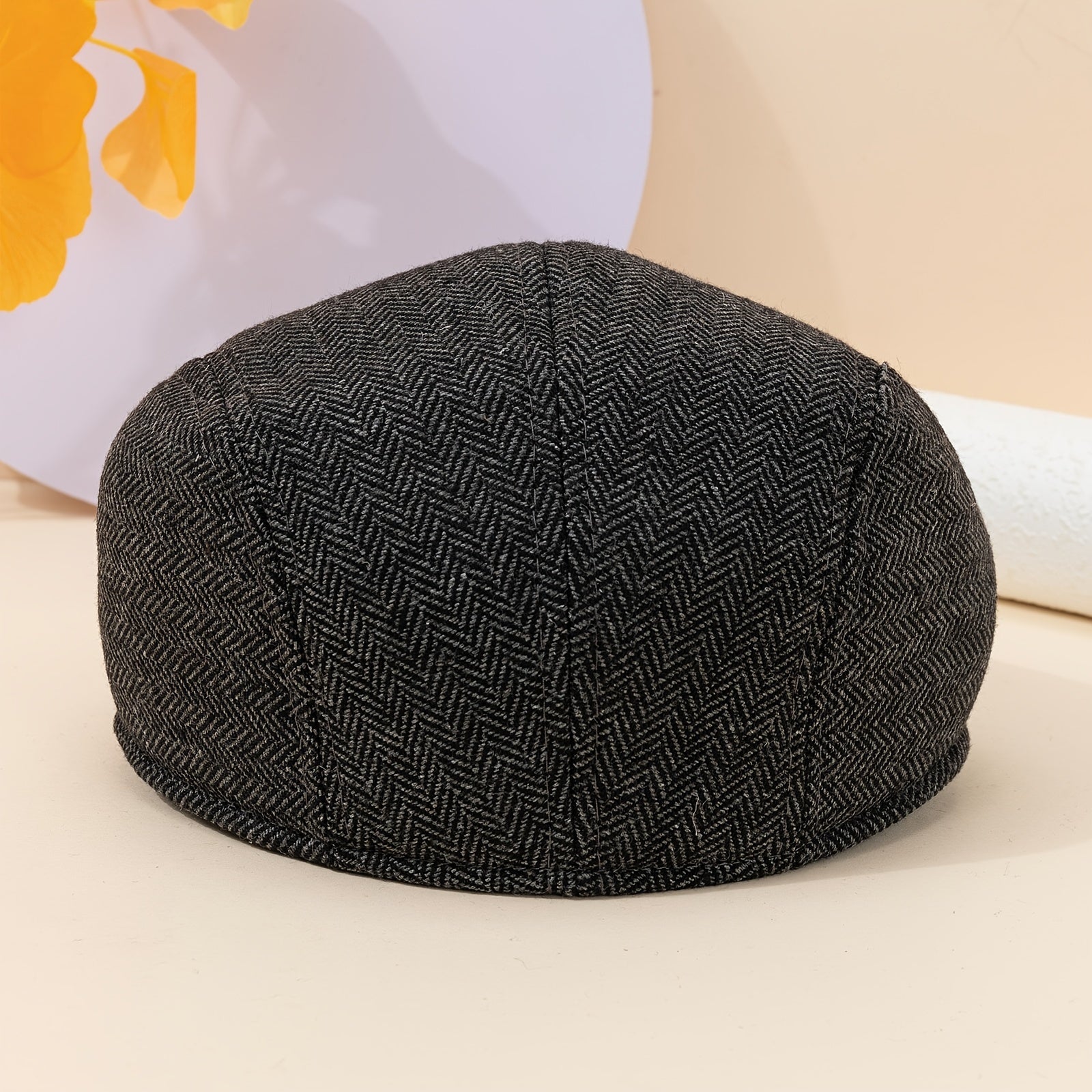 Men's Chevron Wool Newsboy Cap