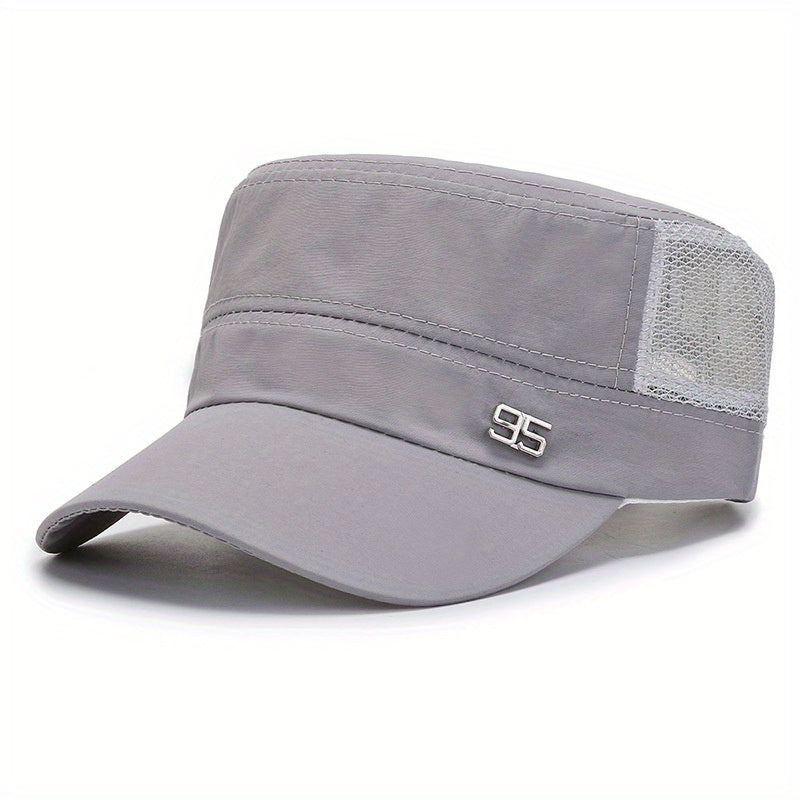 Men's Breathable Mesh Sunscreen Peaked Cap Flat Cap