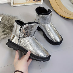 Women's Non slip Solid Thickened Medium Tube Snow Boots