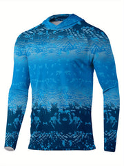 Men's Gradient Hoodie With Mask Sun Protection Shirt