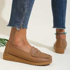 Women's Flat Loafers Faux Leather Slip On Shoes