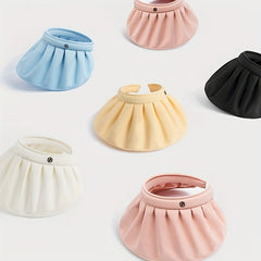 Women Ruched Detail Sun Protection Visor Hat for Spring & Summer