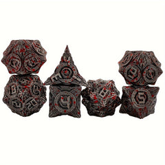 7pcs Polyhedral Metal Dice Set Element Player Tabletop Game Fun Gift