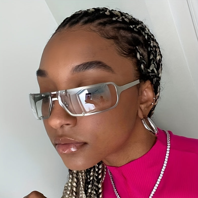Y2K Cyberpunk Sunglasses Metal Sun Shades UV400