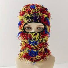 Colorful Tassel Balaclava Hip Hop Knit Hat Full Cover Ski Mask Unisex Y2K