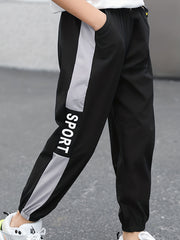 Stipe And SPORT Letter Print Boys Jogger Sweatpants