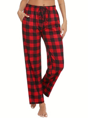 Drawstring Pajama Bottoms Wide Leg Pants Women's Loungewear