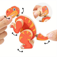 Wooden Dinosaur Building Blocks Toy for Ages 6-12