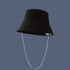Solid Cotton Bucket Hat Colorful Ribbon Decor Fisherman Cap