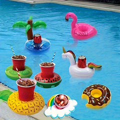 Inflatable Drink Holders Tropical Cup Donut Pineapple Pool Floats