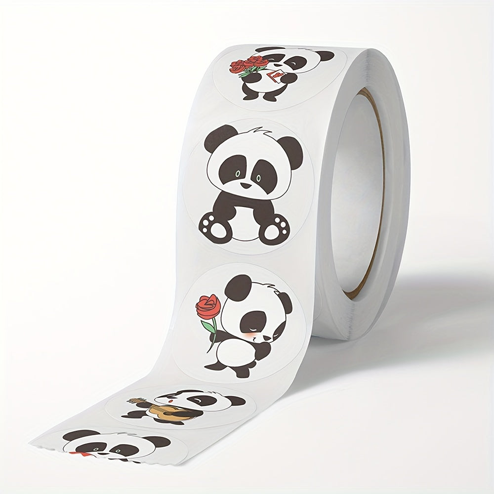 500pcs Panda Label Sticker Roll Encouragement Praise Reward Stationery Seal