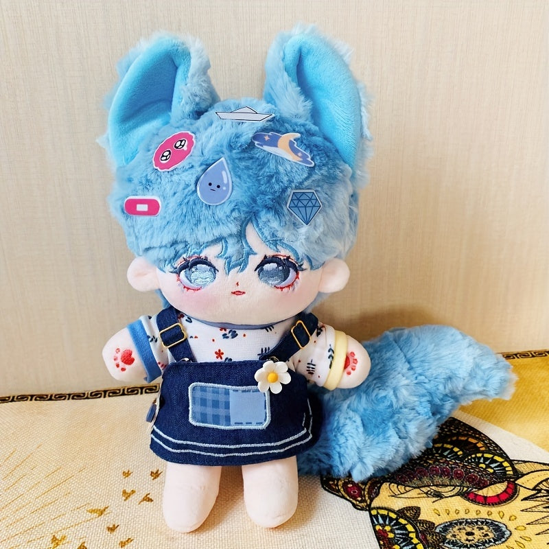 Plush Doll with Big Ears & Tail, Green, Optional Skeleton, Weak Magnet