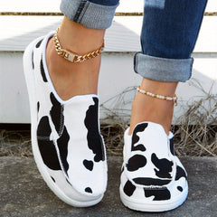 Cow Pattern Mules Sneakers Women's Lightweight Walking Shoes