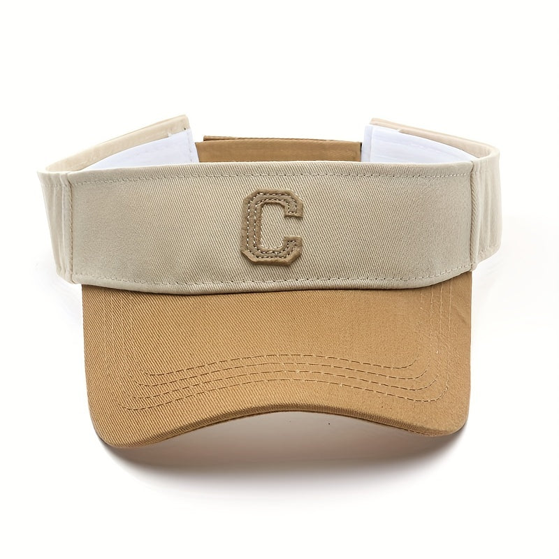 Block Visor Hat C Patch Couple Baseball Cap Curved Brim Sports Sun Hats