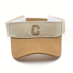 Block Visor Hat C Patch Couple Baseball Cap Curved Brim Sports Sun Hats