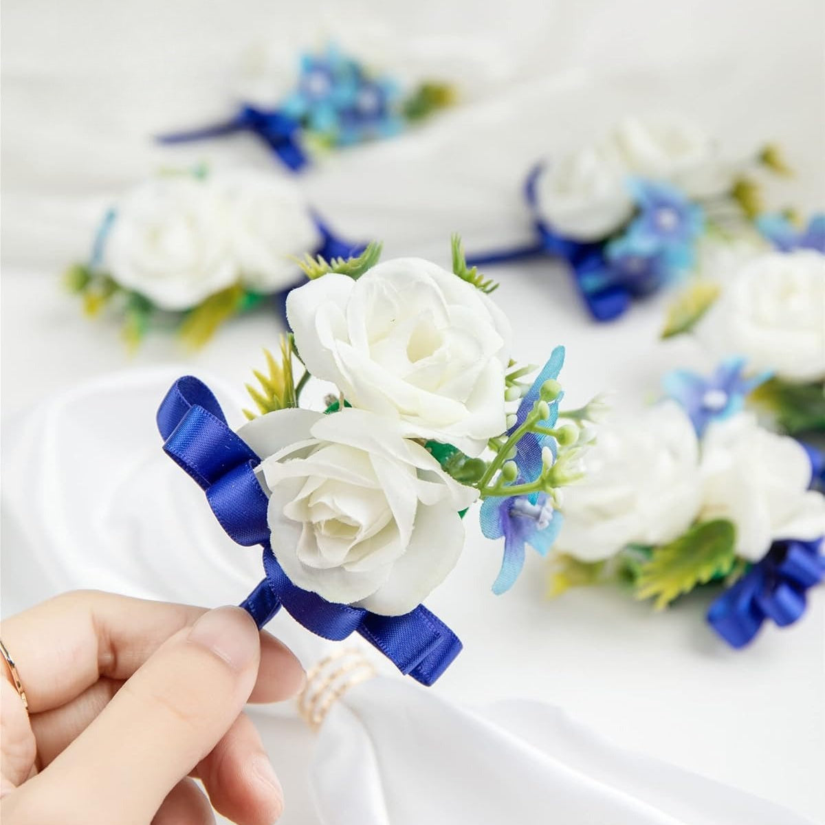 Men Wedding Boutonniere Set Groom & Groomsmen Prom Corsage