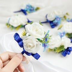 Men Wedding Boutonniere Set Groom & Groomsmen Prom Corsage