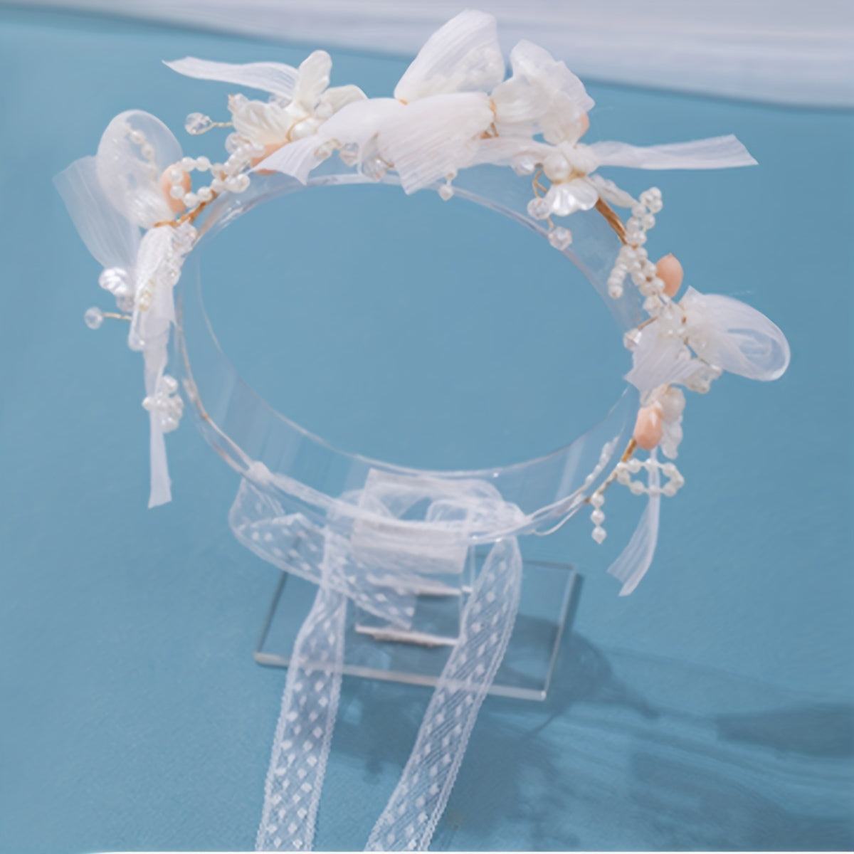 Girl's Flower Ribbon Headband - Princess Flower Wreath Hair Accessory