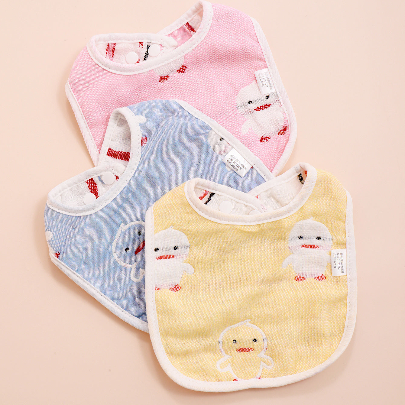 3pcs Baby Feeding Drool Bib Set Crown Cloud Heart Pattern Infants Saliva Towel