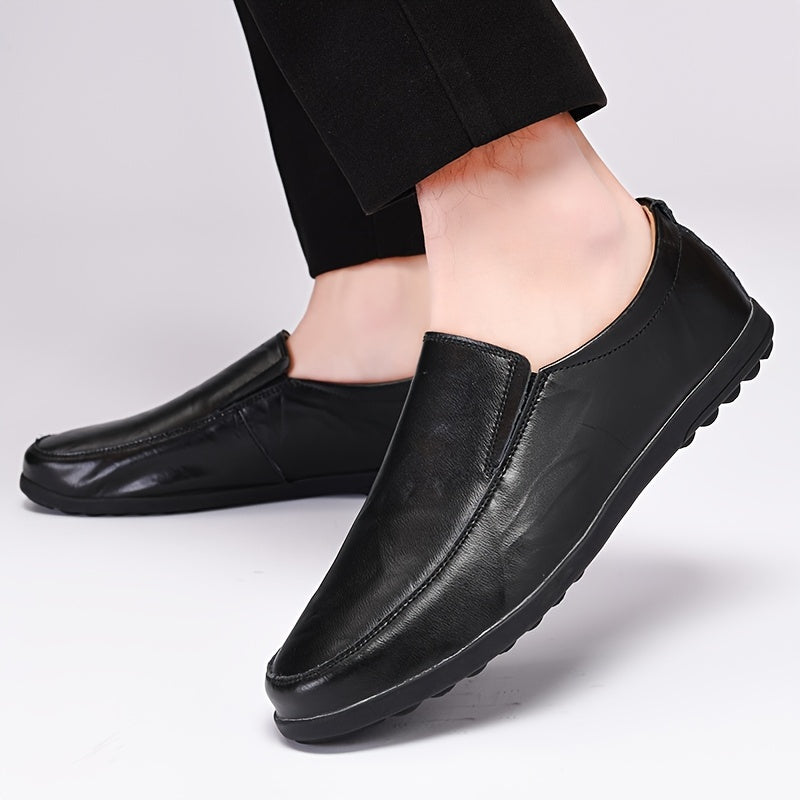 Men's Leather Loafers Lightweight Slip On Shoes