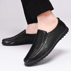 Men's Leather Loafers Lightweight Slip On Shoes