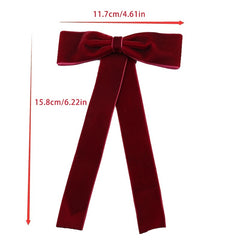 Velvet French Style Bow Tie Shirt Brooch