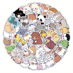 60pcs Animals PVC Sticker Packs for Kids Laptop Luggage Bike Notebook Decoration