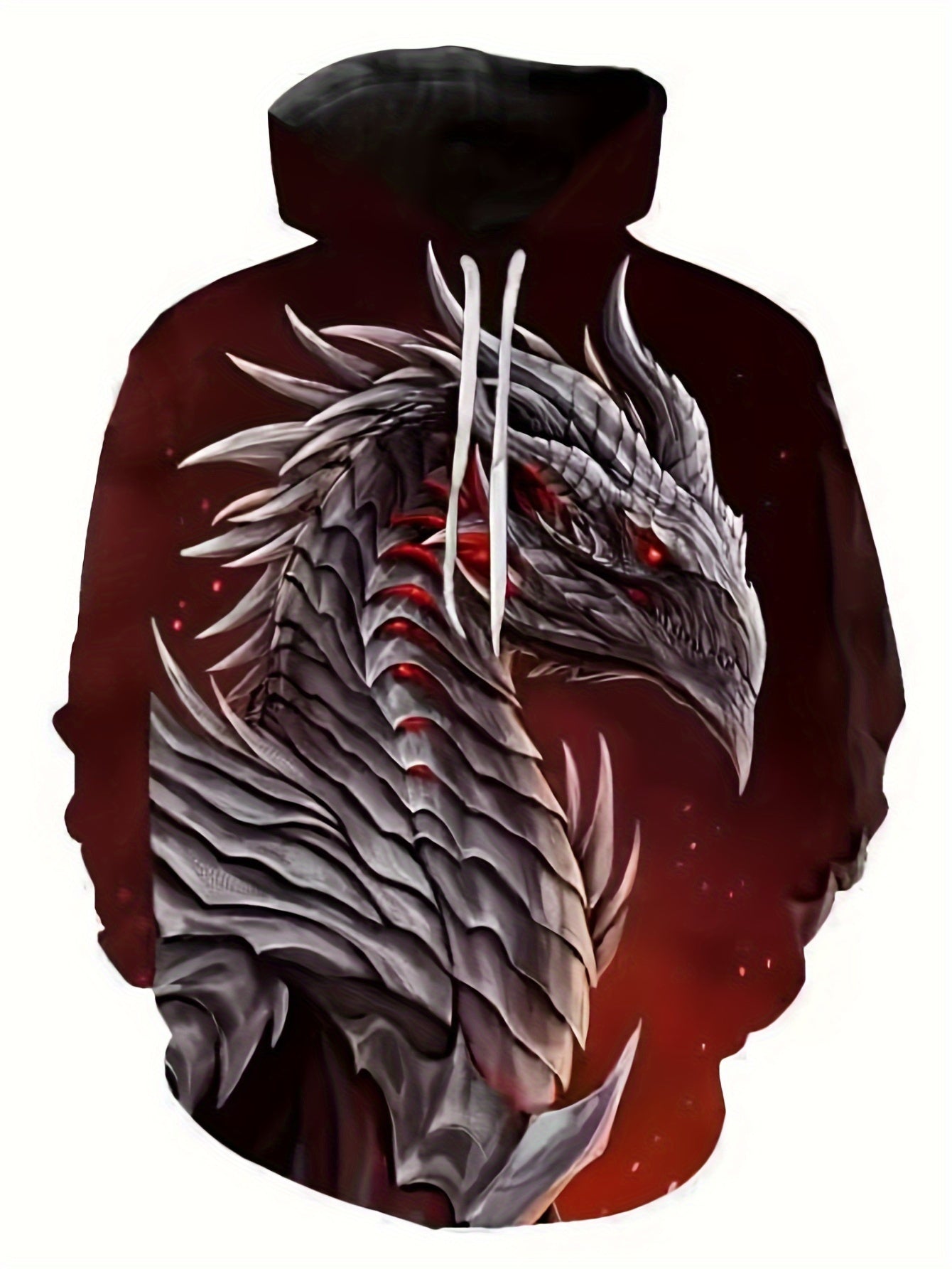 Devil Dragon Print Hoodie Men's Pullover Sweatshirt